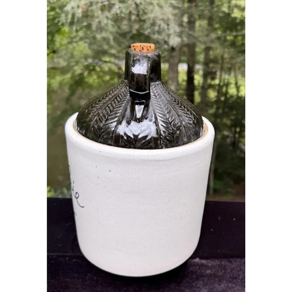 Vintage Ceramic Monmouth Pottery Rustic Primitive Moonshine Jug Cookie Jar 11